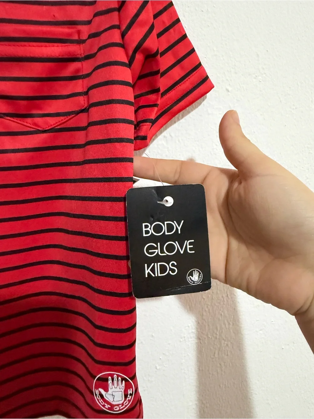 Body Glove Red and Black Striped Kids Polo